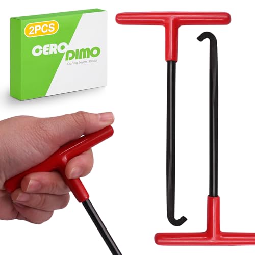 Image of 2 Pieces Exhaust Spring Puller Tool, T Handle Spring Hook Tool for Motorcycle, Dirtbike, Trampoline, and Machine Maintenance, Snowmobile Pipe Hook, Heavy Duty Spring Remover Tool