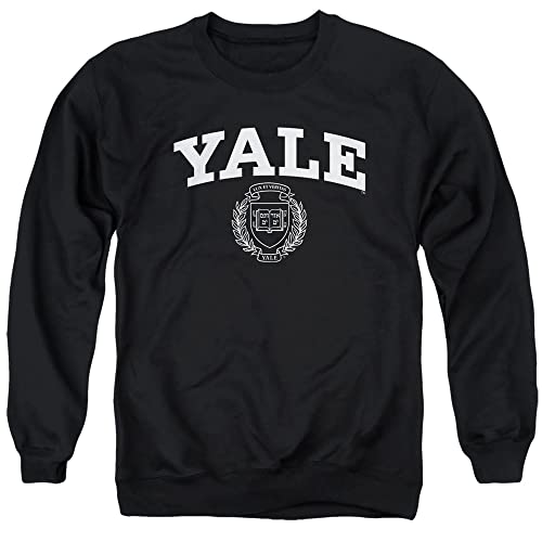 Yale University Official Yale Seal Unisex Adult Crewneck Sweatshirt ,Black, Small, INDYAL301-AS-1