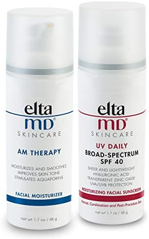EltaMD UV Daily Facial Sunscreen Broad-Spectrum SPF 40 with Therapy Facial Moisturizer, Oil-free, Lightweight, Fragrance-free, Dermatologist-Recommend