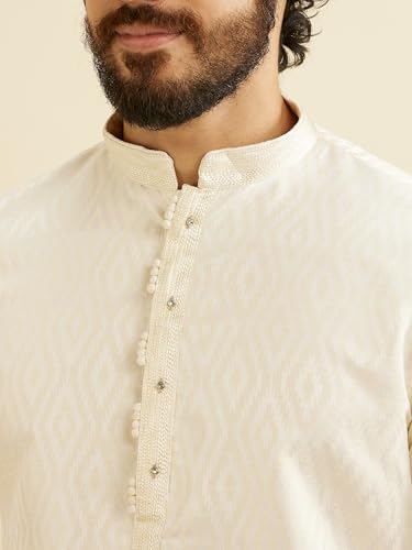 Image of Manyavar Men's Brocade Self Design Festive Kurta Pyjama Set (2pcs)
