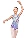 EQSJIU 2 Packs Leotards For Girls Gymnastics White Cat Shiny Heart Gymnastics Outfits Girls 7/8 Years