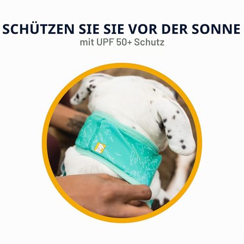 RUFFWEAR Swamp Cooler Halsmanschette für Hunde, LSF 50+, waschbar, wendbar, für den täglichen Gebrauch, Kühlung, wiederverwendbar, sofortiges Abkühlgerät für heißes Wetter, Aurora Teal/Heliotrop-Lila