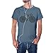 KMF T-SHIRT - Camiseta para Hombre Bici Disco Platos Music Vinilo (Azul, M)