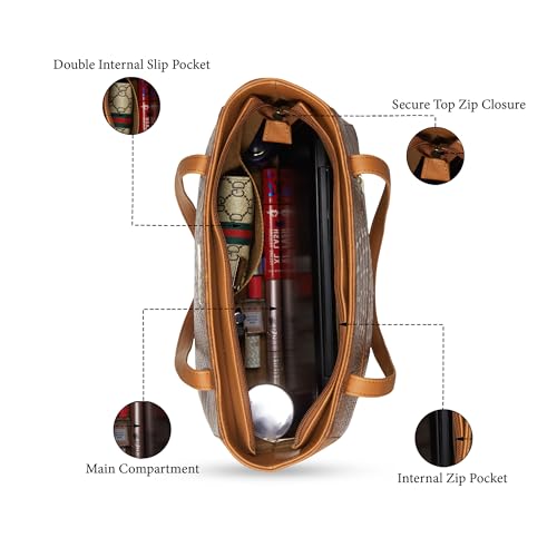 Image of Caprese Vani Large Satchel Bag for Women with Multiple Compartments for Organization and Comfort | Stylish, Durable, and Spacious Interior Shoulder Bag for Work, Travel, and Everyday Use