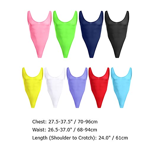 ABAFIP Mens Lingerie Solid Color Semi See Thru High Cut Thong Leotard Bodysuit Scoop Neck Mankini Swimwear Underwear4