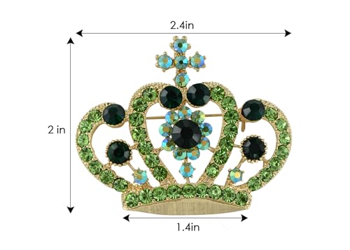 Image of Alilang Amethyst Purple Multi-Colored Crystal Rhinestone Royal Princess Queen Crown Brooch Pin