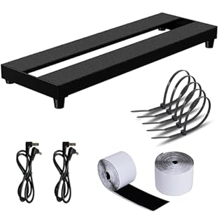 ✔️DURABLE AND LIGHTWEIGHT: Only 0.9 lb, with dimensions of 16"L x 5.3"W x 1.6"H. There are four rubber feet attached to each corner of the pedalboard, providing extra grip and reinforcement, and preventing it from slipping when contact is made with t...