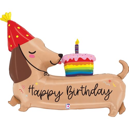 Shape Folienballon 'Happy Birthday' Hund | 109 cm