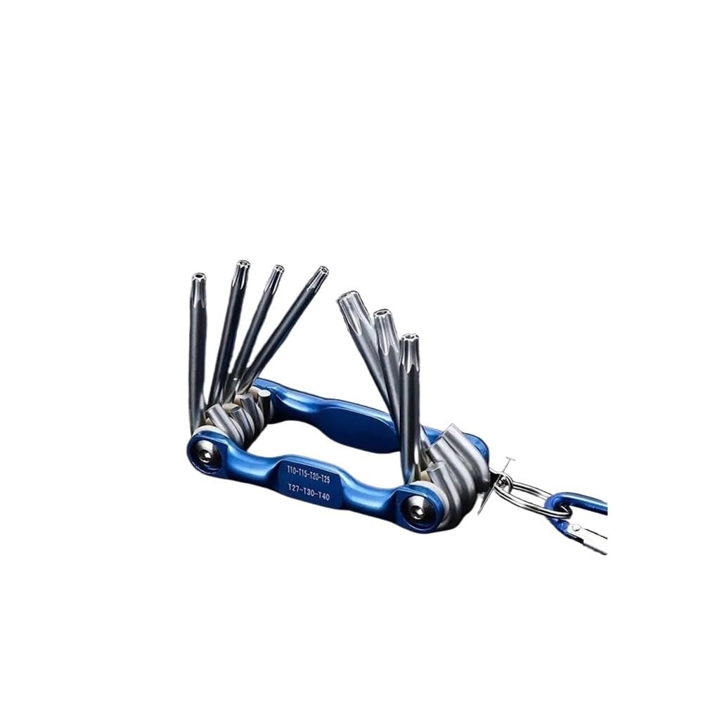 WEOODOER Portable Folding Hex Wrench Allen Set Metal Metric System Torx Hexagonal Spanner Screwdriver Key Hand Tool(Big Plum Wrench)