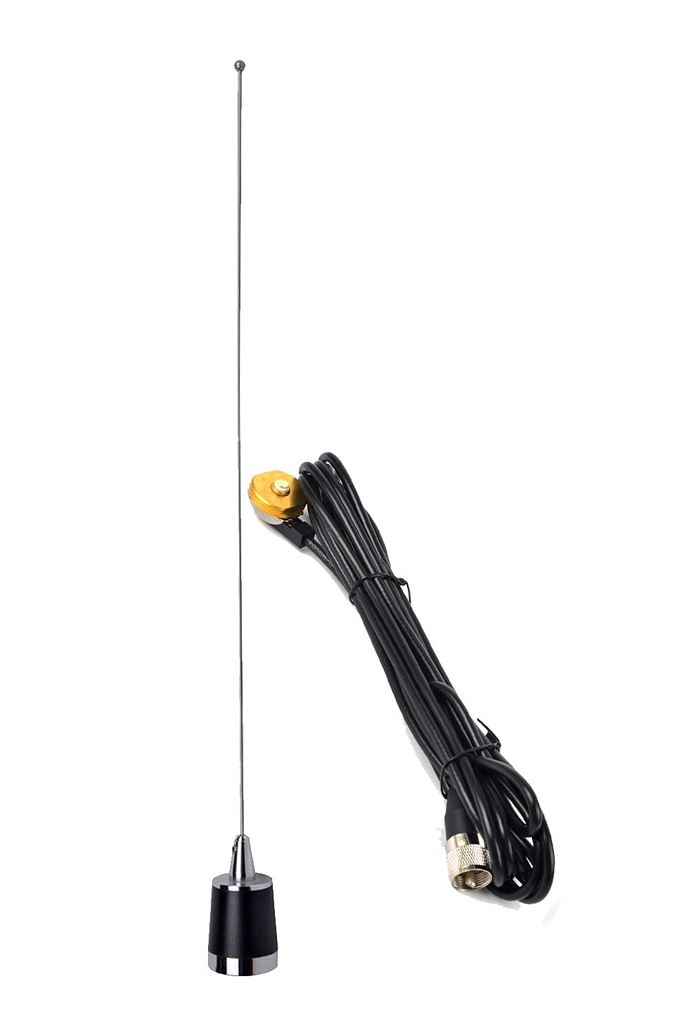 HYS TCJ-N1 - Antena de doble banda NMO 144Mhz/430Mhz para transceptor FM (2 m/70 cm, cable coaxial RG58 de 13 pies) a conector UHF PL259 para radios móviles Yaesu Kenwood HYT Vertex Icom