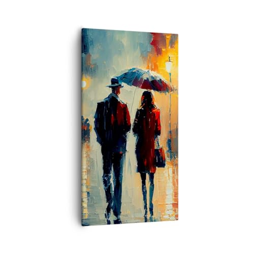 Lienzos decorativos 55x100cm Cuadro Sobre Lienzo Moderno Vertical Romanticismo Pareja Paisaje Grande Dormitorio Cuadros Pared Imágenes Cuadros Decoracion Salon Wall Art Prints Decor PA55x100-5776