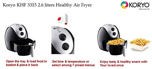 Image of Koryo (KHF 3315) 2.6 Ltr 1500 Watt Healthy Air Fryer (Black)