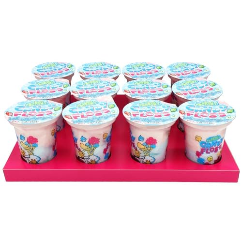 Candy Floss 20g eacg tub Great for Summer Parties and Children's Birthday Party Pack Light & Airy Cotton Candy in a Sealed Cup Vegan & Vegetarian (12)