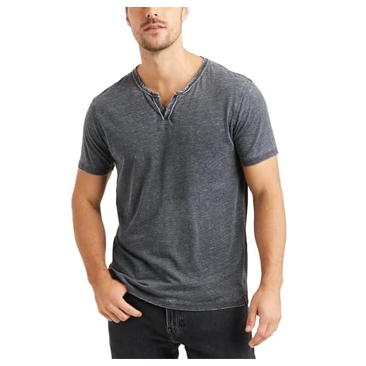 Camiseta masculina casual Henley clássica com botão de algodão e manga curta para o verão, básica, lisa, leve, Preto, M