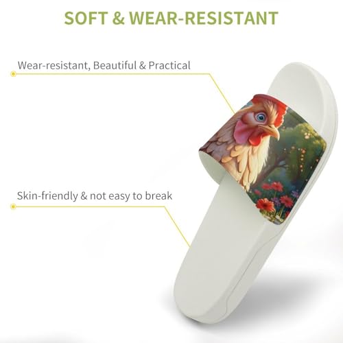 Cute Chicken Rooster Funny House Sandals Non Slip Shower Slippers Quick Drying Bathroom Shoes for Women Men3