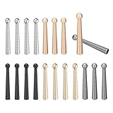 PATIKIL Bolo Tie Tips, 20Pcs 2 Inch Long Alloy Bolo Tie Supplies Replacement Cord End Caps 5mm Diameter for DIY Crafts Clothes Decor, 5 Color