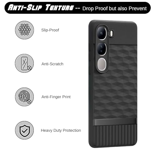 Image of Shockproof Case for Vivo Y300 5G / V40 Lite 5G | Full Camera Protection | TPU Flexible Back Cover for Vivo Y300 5G / V40 Lite 5G (Matte Black)
