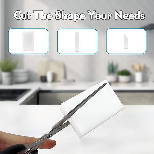 Image of SUBCULTUREPICK 100 Pack Magic Sponge Eraser, Melamine Sponges Foam Pads in Bulk, Multi-Functional Household Cleaning Sponges for Kitchen, Furniture, Bathtub, Bathroom, Wall Cleaner, Shoes Cleaning