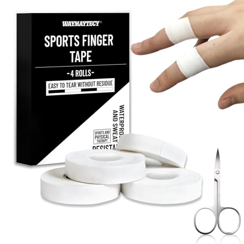 4 Rollen Finger Tape Fügen Sie eine Schere Hinzu,Sporttape Leicht Abreißbar & Wasserabweisend,Gelenk Tapeverband, Ideales Tape für den Sport - Klettern, Volleyball, Handball, Kampfsport, Weiß 4 Rollen Finger Tape Fügen Sie eine Schere Hinzu,Sporttape Leicht Abreißbar & Wasserabweisend,Gelenk Tapeverband, Ideales Tape für den Sport - Klettern, Volleyball, Handball, Kampfsport, Weiß