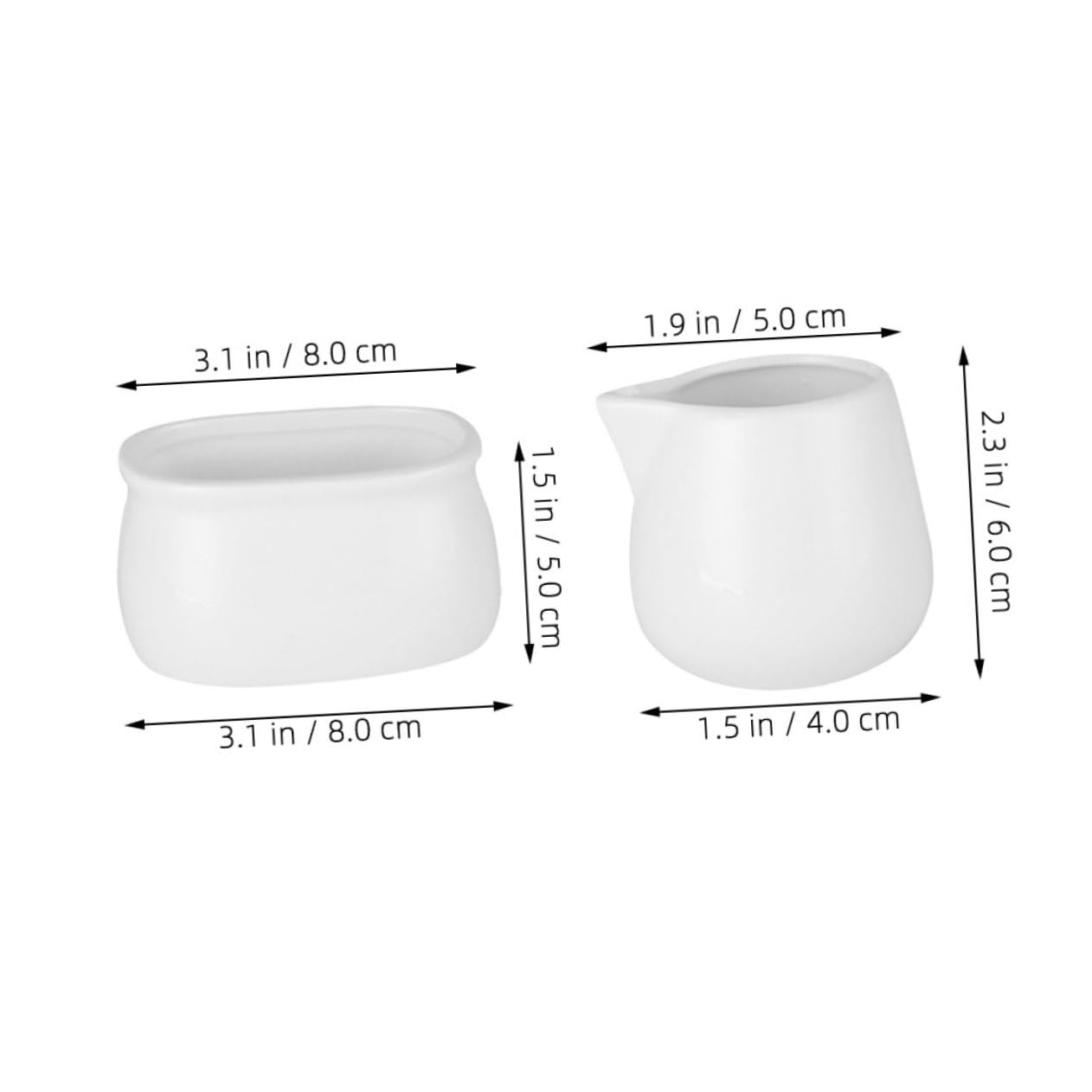 Cabilock Ceramic Milk Cup Sugar Cup Set Porcelain Jug Mini Pitcher Sauce Jug Salt Dish Tea Bag Holder