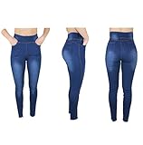 Trendcool Vaqueros Elasticos Mujer. Jeans Push Up. Pantalones Mujer Jeggins Desgastados. Leggins para Mujer Invierno. Jeggins Mujer Skinny High Waist. (M, Worn Jeggins)