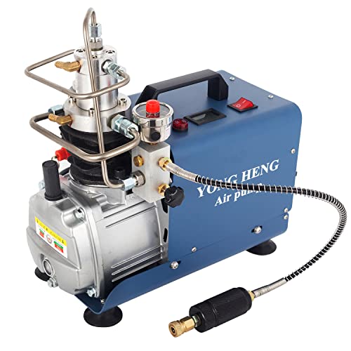 YONG HENG 4500 PSI Compressor, Upgrade High Pressure Customized Auto-stop PCP Electric Pump, Pro 2-Stage 30Mpa/110V PCP Air Compressor for Paintball/Airgun/Scuba Tank/Rifle