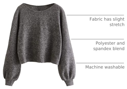 Image of SweatyRocks Women's Crewneck Long Sleeve Knit Crop Top Cropped Sweaters