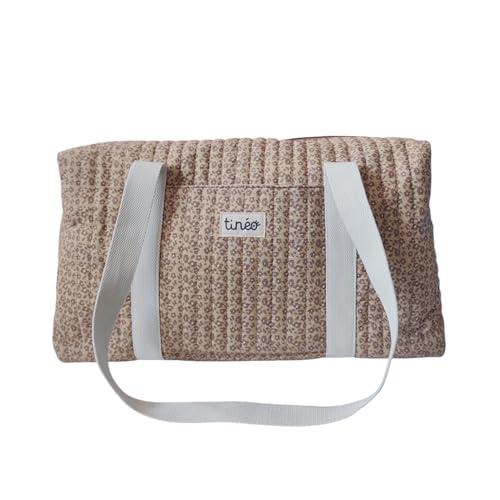 TINÉO - Sac A Langer - Grand Volume - Leger - Lavable En Machine - 40x22x24 cm - Coloris Léopard Café