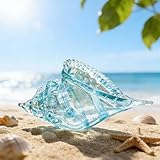 QFkris 9.9' Hand Blown Glass Conch Seashell Figurine Home Decor Art Glass Sea Shell Sculpture