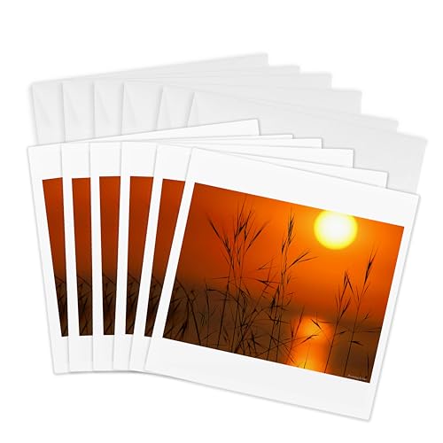 Cartes de vœux 15x15 cm 3dRose Red Sky | Lot de 6 pour anniversaire et fêtes