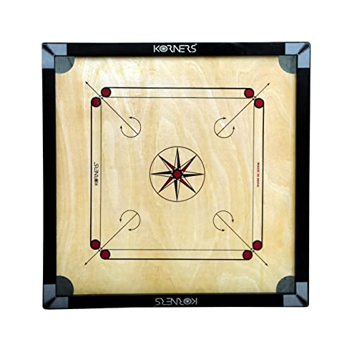 KORNERS 32 Inch Carrom Board Set Wooden Carrom Board with Striker