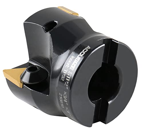 Image of Accusize Industrial Tools 2 inch Indexable Face Milling Cutter 90 Degree, Positive Rake with Inserts, 2508-0012 | 90 Deg Positive Rake, Right-Hand Cut, 3 TPG322 Inserts, 3 /4 in Bore