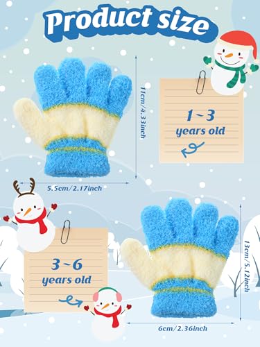 Image of SATINIOR 5 Pairs Kids Gloves Full Fingers Knitted Warm Gloves Winter Mittens for Little Boys and Girls Daily Supplies