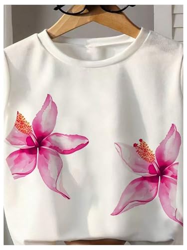 Milumia Girl's Floral Printed Short Sleeve T Shirts Y2k Crop Top Preppy Clothes3