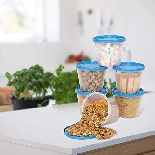 Image of Cutting EDGE Nesterware 1000ml Stackable Food Container (Set of 6, Blue) | BPA-free plastic, stackable design, leak-proof, kitchen storage, pantry, fridge, meal prep, reusable, travel use