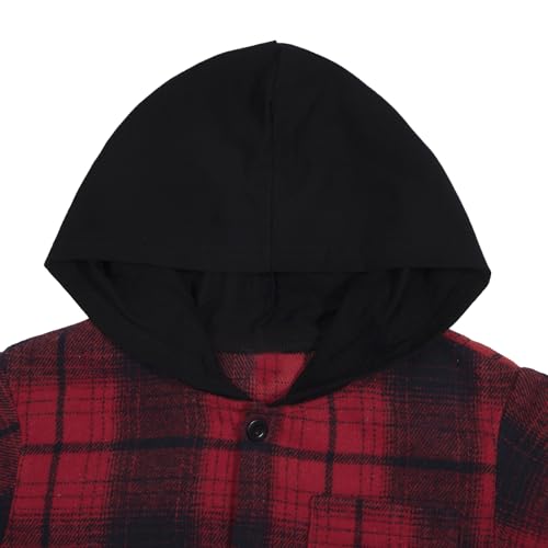 Image of Boys Girls Flannel Shirts Plaid Hoodies Fall Fashion Button Down Shirts