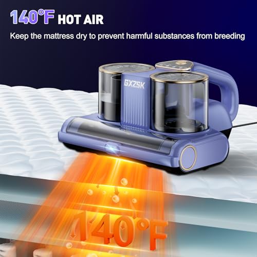 Mattress Vacuum Cleaner, 16kPa Bed Vacuum Cleaner with 253.7nm UV-C Light, Ultrasonic & 140℉ Heating, Dual Cup & Widen Suction Port Handheld Vacuums for Bed, Sofa, Couch, Crib (500W, Corded) by Gxzsk - Used condition - Image 4