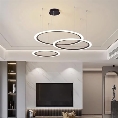 Lustre LED 4 anneaux 30-50-70-90cm avec télécommande pour salon - 7