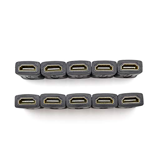 Pack de 10 adaptadores HDMI hembra a hembra dorados miniatura 5