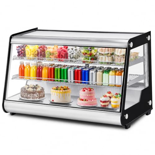 Image of 8.1 Cu.Ft Commercial Glass Door Refrigerator | Countertop Display Fridge with LED Lighting for Bakeries, Cafes, Convenience Stores | Energy Efficient, Adjustable Shelves, Auto-Closing Door