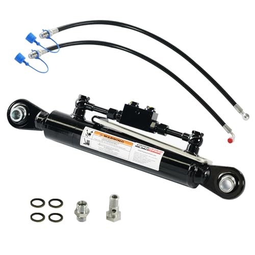 Kingway Hydraulic Top Link Cat. 1-1 with Locking Block Min. 18 1/8 Max. 26 3/8 with 2 x Hoses Stroke. 8 1/4 - 7800 lbs Push Force 5000 lbs Pull Force Dual Check Valves