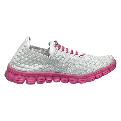 Image of Zee Alexis Women's Danielle Breathable Lightweight Flexible Casual Comfortable Slip-On No-Tie Elastic Laces Woven Sneakers