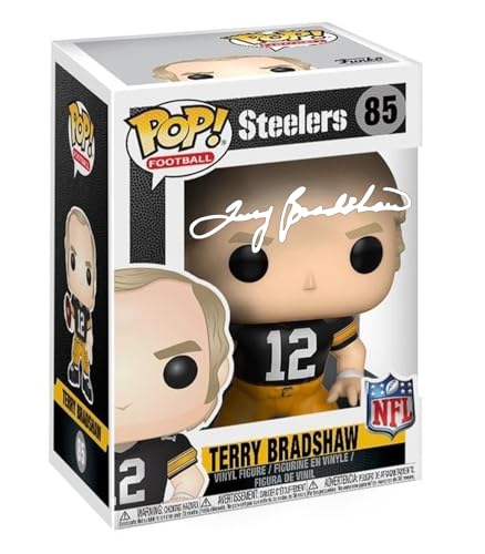 Terry Bradshaw #85 Facsimile Signed Reprint Laser Autographed Funko POP! Football NFL: Pittsburgh Steelers Figurine with Protector Case