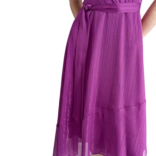 Image of DKNY Women's Sleeveless Tie Fit & Flare Midi Dress