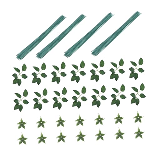 PLAFOPE Rtificial Leaf Bundle 90pcs Green Fake Plant Leaves Stems for DIY Craft Projects and Home Dec
