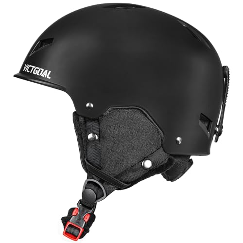 Victgoal Skihelm Herren Damen mit Warme Flusen-Ohrpolster, Gute Belüftung Sicherheits Snowboardhelm...