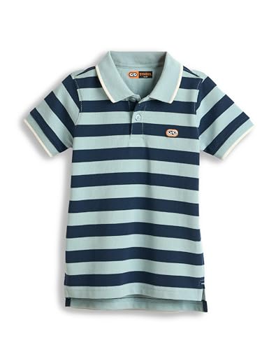 Image of Amazon Brand - Symbol Boys Cotton Rich Striped Polo Tshirt | Collar Tshirts | Half Sleeves | Regular Fit