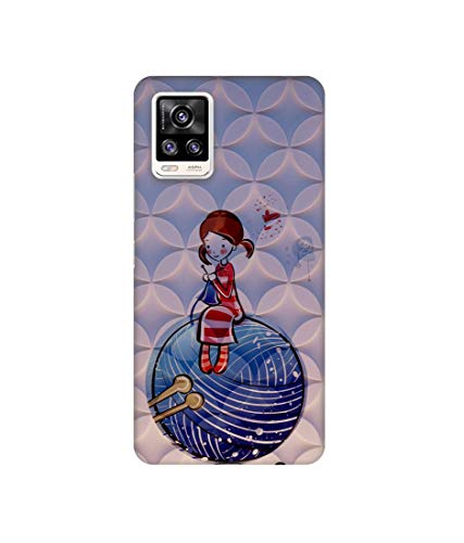 Image of Solimo Plastic Designer Lady Vector Patternn 3D Printed Hard Back Case Backcase for Mobile Cover for Vivo V20, Multicolor