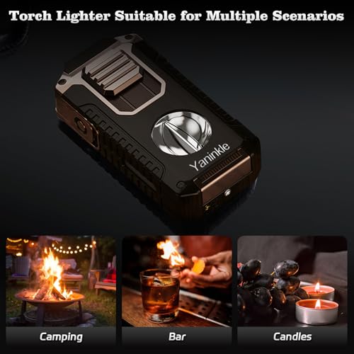 Encendedor de soplete 5 en 1 con llama triple y accesorio miniatura 2