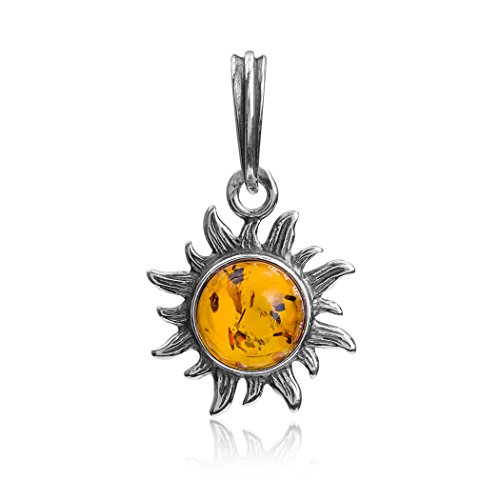 Ian and Valeri Co. Amber Sterling Silver Sun Tiny Pendant Necklace 18 Inches2